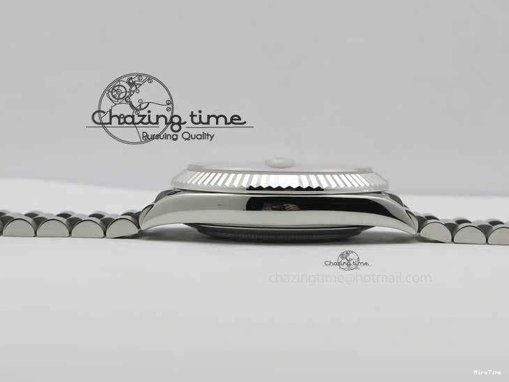 MiroTime 0423 Unisex Day Date 40mm SS BP Maker Best Edition Silver Dial Diamond Markers On SS Bracelet ETA 3690